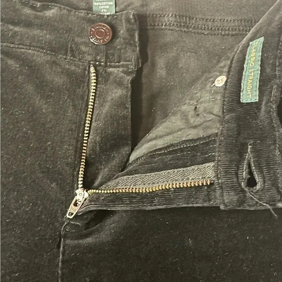 LRL Micro Corduroy Straight Leg Pants Classic Black Size 4 - Picture 15 of 15